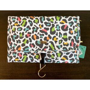 NWT Jane Marie Hanging Travel Jewelry Organizer Bag White Leopard Print